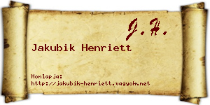 Jakubik Henriett névjegykártya